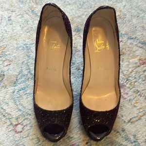 Christian Louboutin Glitter peeptoe heel